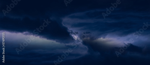 Parallel dramatic storm clouds space