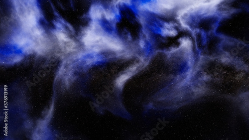 Fototapeta Naklejka Na Ścianę i Meble -  Beautiful blue nebula with starfield