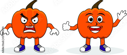 Halloween Pumpkins character set flat