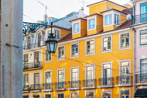 Traditional, old buildings in Lisbon, Portugal, Europe