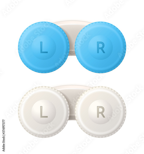 Vector realistic contact lens container mock up