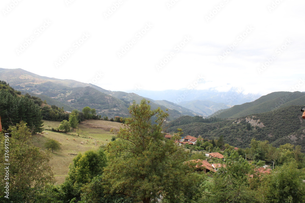 Views from rural house in Perrozo, Cantabria.