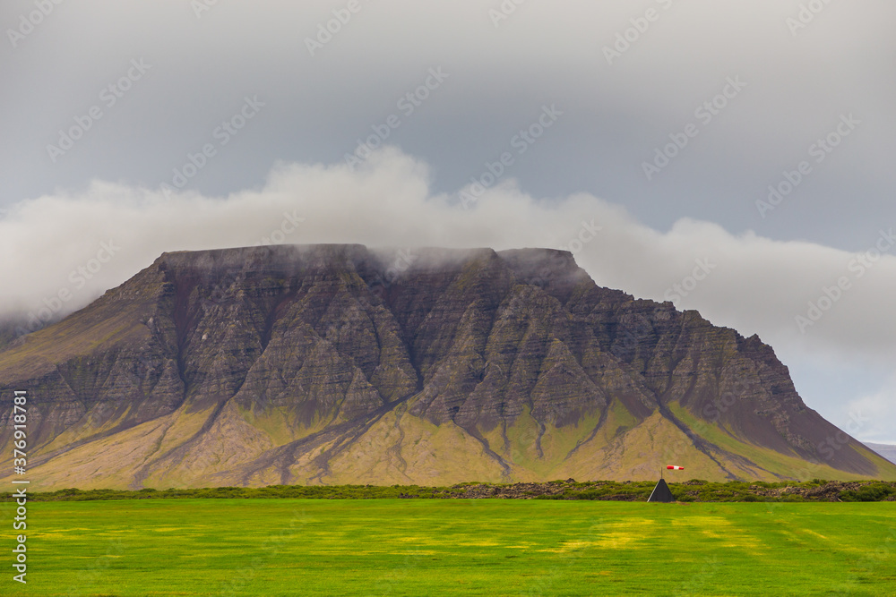 View of the mountain at Snaefellsnesvegur road, Iceland.