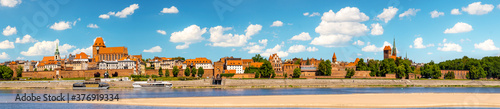 Panorama of the historic old town in Torun on a beautiful sunny day