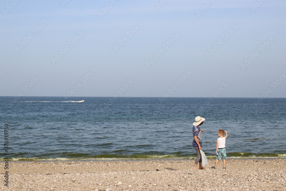 Qalhat, Beach in Oman and Mountains of Hajar Qalhat, Beach in Oman and Mountains of Hajar