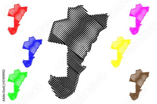 Bilde på lerret Subang Jaya City (Malaysia, Selangor State) map vector illustration, scribble sk