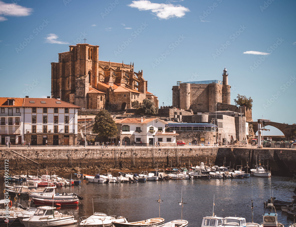 Castro Urdiales is a seaport of northern Spain, in the autonomous community of Cantabria, situated on the Bay of Biscay. 