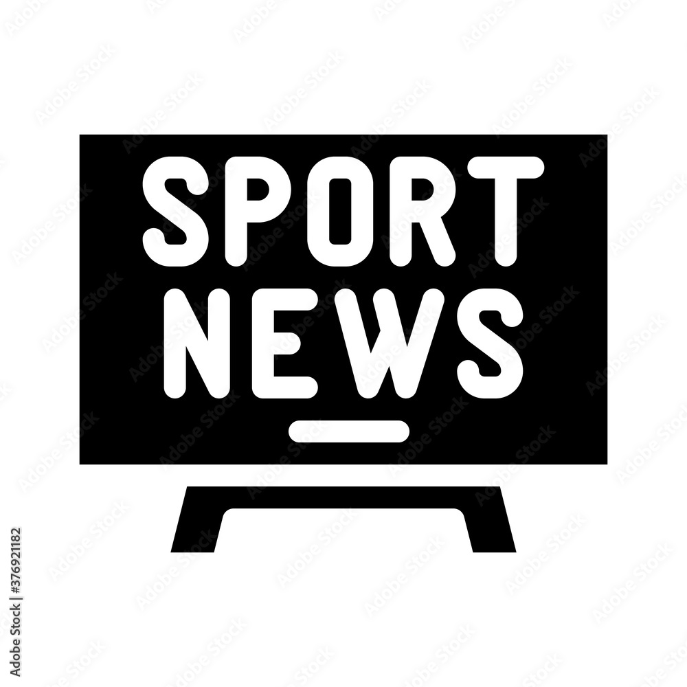 sport news tv glyph icon vector illustration sport news tv glyph icon vector illustration