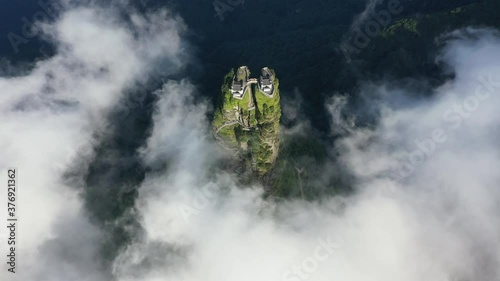 Fanjingshan, or Mount Fanjing, China's stunning natural scenery, the birthplace of Buddhism, unique terrain and foggy weather. Stunning aerial footage.