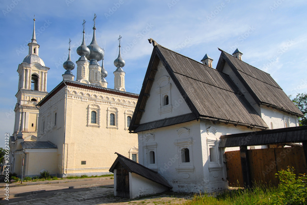 Residential house of XVII century, Smolenskaya church and Simeonovskaya church. Suzdal town, Vladimir Oblast, Russia. Residential house of XVII century, Smolenskaya church and Simeonovskaya church. Suzdal town, Vladimir Oblast, Russia.