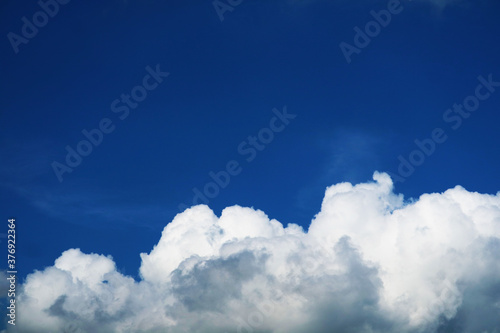 beautiful pure blue sky white cloud in the autumn and sunlight