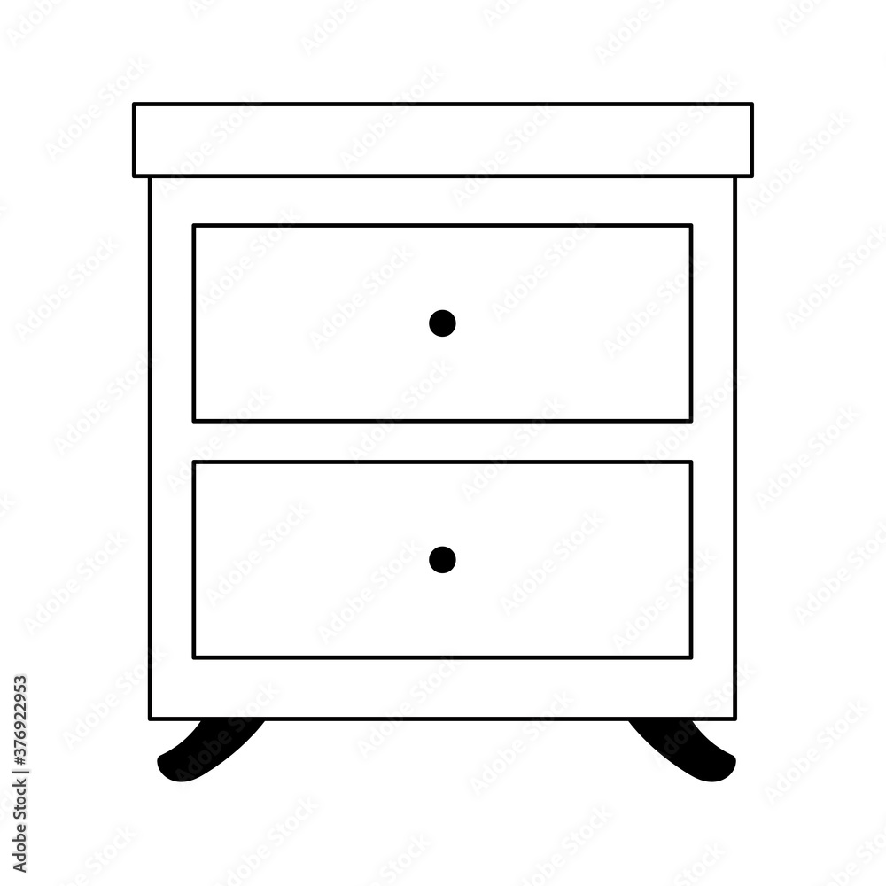 bedside table furniture isolated icon line style bedside table furniture isolated icon line style