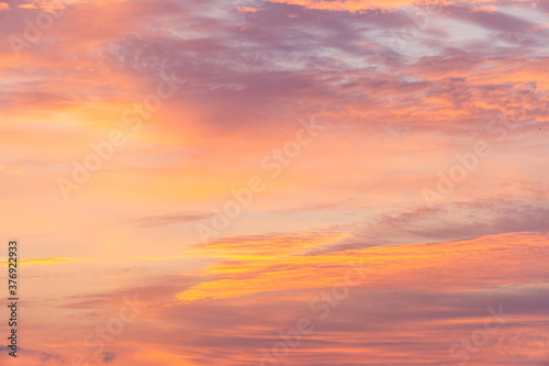 Fototapeta Naklejka Na Ścianę i Meble -  Fiery Clouds in the Sky at Sunrise