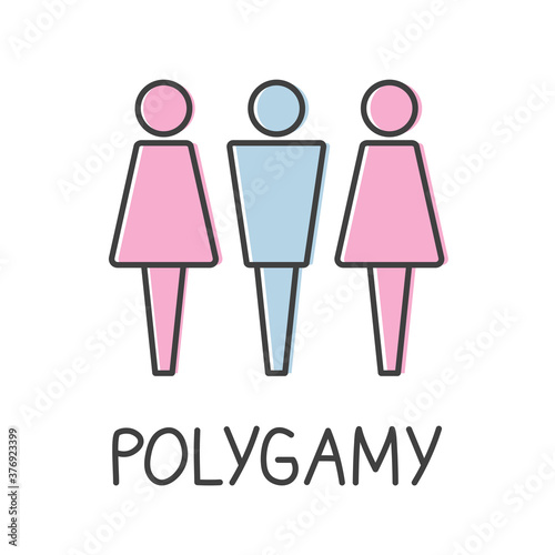 word polygamy concept - vector illustration