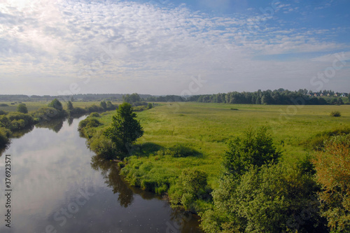 Rural landscape. Suvoroshch' river. Vladimir Oblast, Russia.
