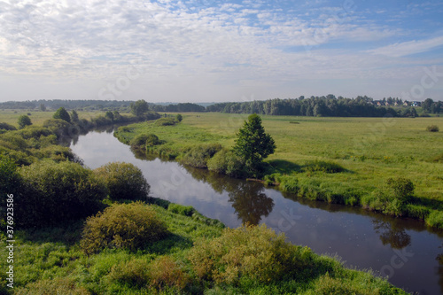 Rural landscape. Suvoroshch' river. Vladimir Oblast, Russia.