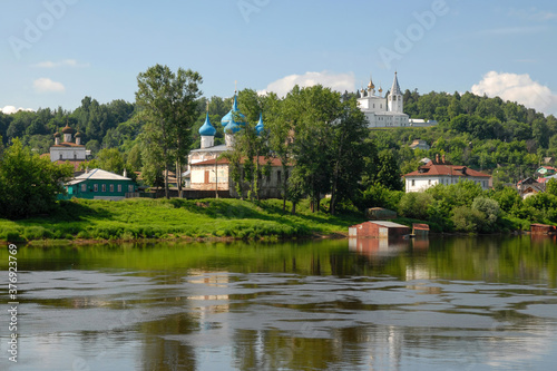 Panorama of Gorokhovets town and view of Klyazma River. Vladimir Oblast, Russia. © Kirill
