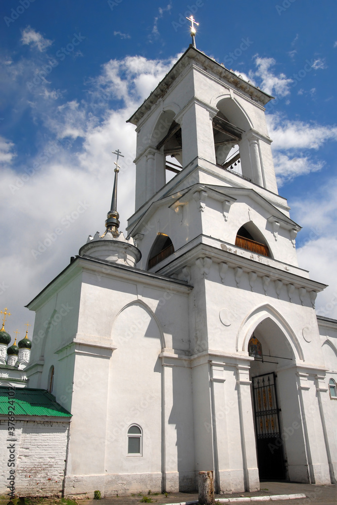 Bell tower of Epiphany monastery (Bogoyavlensky monastery, XVII century). Mstyora (or Mstera), Vladimir Oblast, Russia.
