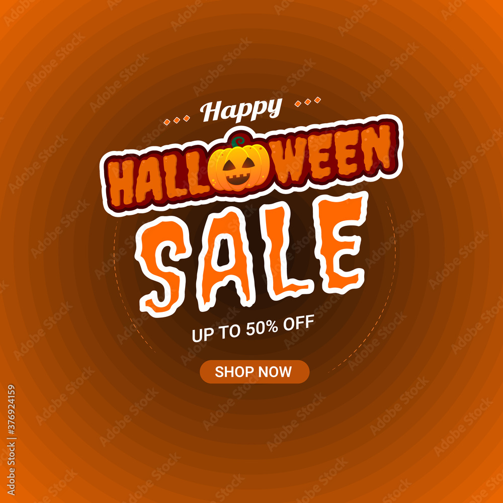 Flat design of Halloween sale banner concept. Flat design of Halloween sale banner concept.