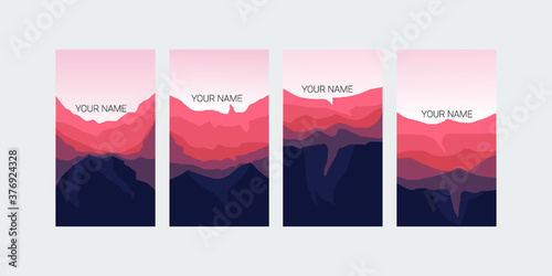vector illustration of an abstract background with text, Mountain abstract background with text, Banner of mountain, set of ilustration mountain vector for banner and background © FahrizalNurMuhammad
