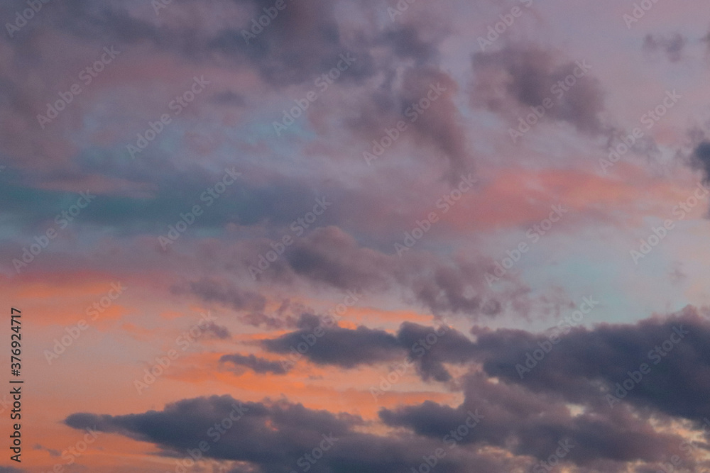 low angle view of clouds in sky during sunset, dramatic cloud formation during the sunset