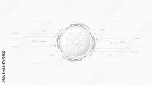 Abstract technology background circle geometry decoration, science and technology digital line white background