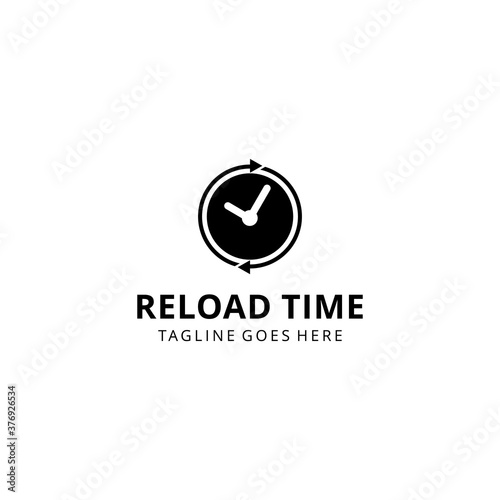 Illustration modern abstract lock with reload arrow rotate logo design template