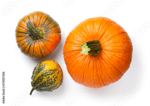 Fresh Pumpkins Isolated Over White Background