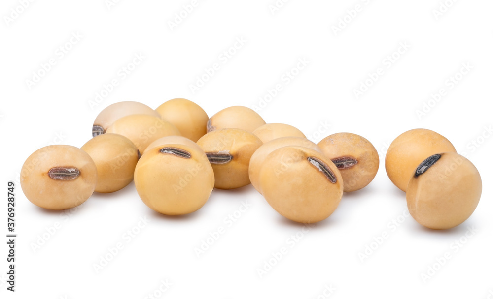 Isolated of yellow dried fresh soybeans on white background with clipping path. Isolated of yellow dried fresh soybeans on white background with clipping path.