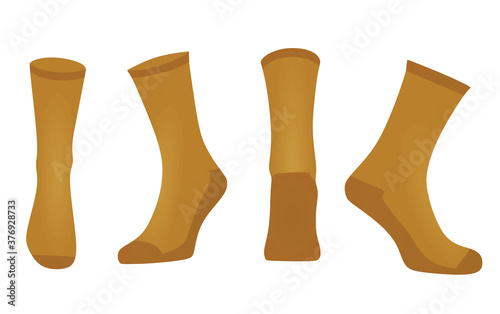 Brown sport socks. vector illustration