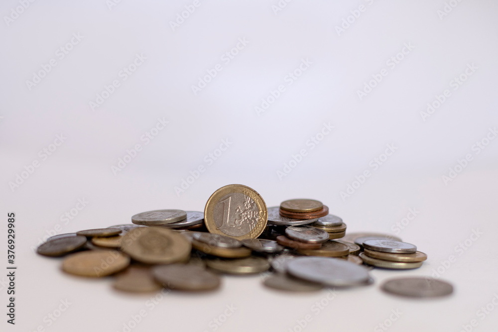 handful of coins from different countries handful of coins from different countries