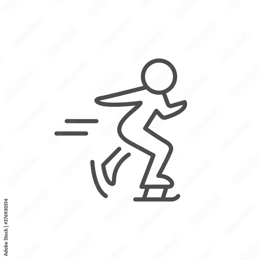Ice skating line outline icon Ice skating line outline icon