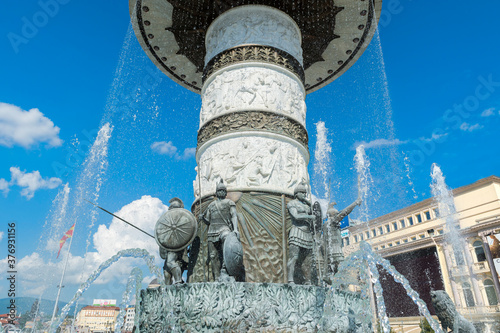 Alexander the Great Fountain, Macedonia Square, Skopje, Macedonia photo