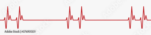 Heartbeat red line icon. Palpitation. Red heartbeat, line of life. Vector illustration