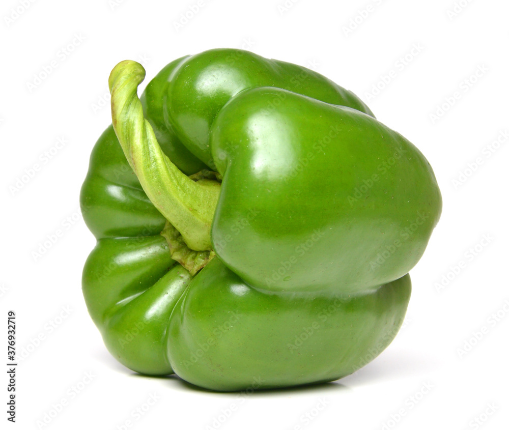 green capsicum or sweet pepper on white background green capsicum or sweet pepper on white background