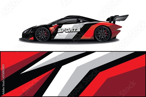 Sports car wrapping decal design 