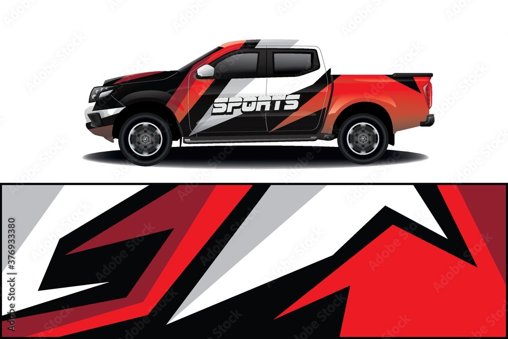 Sports car wrapping decal design	