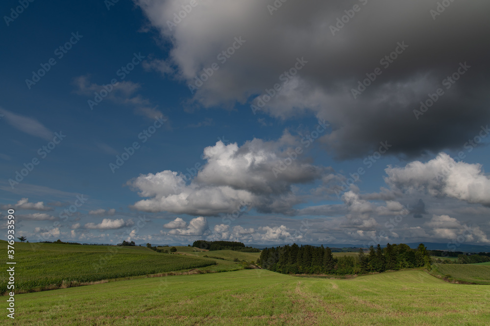 Fototapeta Wspaniałe niebo września i kraina Biei