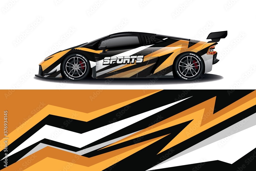 Obraz premium Sports car wrapping decal design 