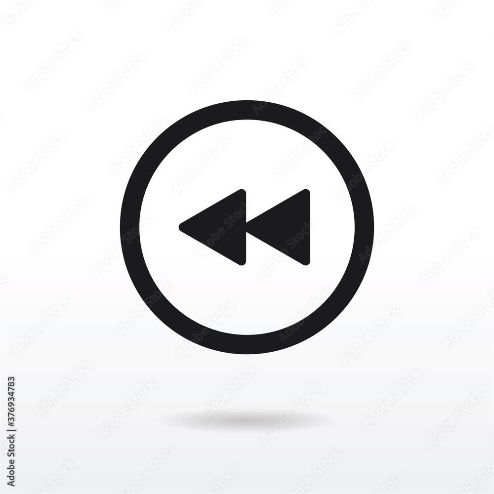 Rewind icon vector . Rewind Button Rewind icon vector . Rewind Button