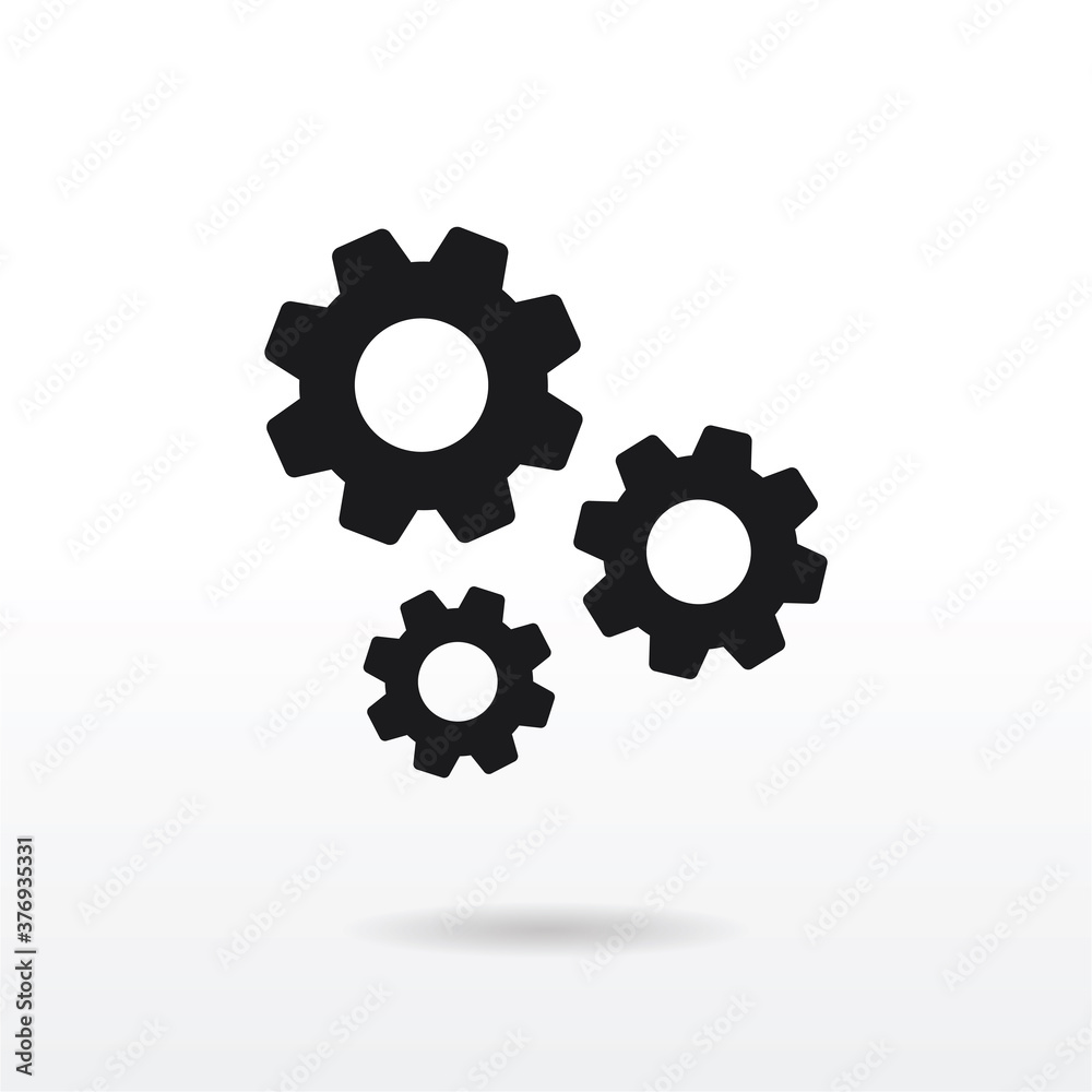 Mechanism icon vector . Gear sign Mechanism icon vector . Gear sign