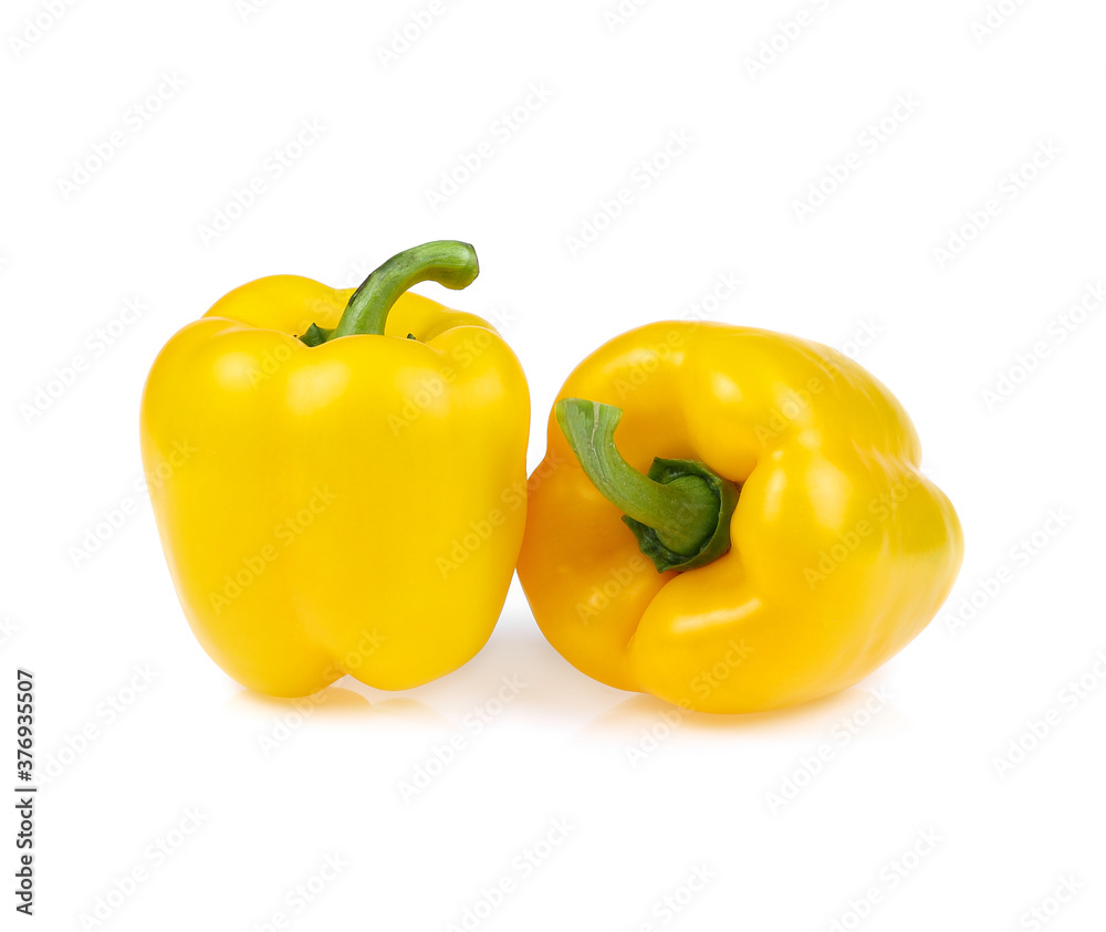 yellow bell pepper isolated on white background yellow bell pepper isolated on white background