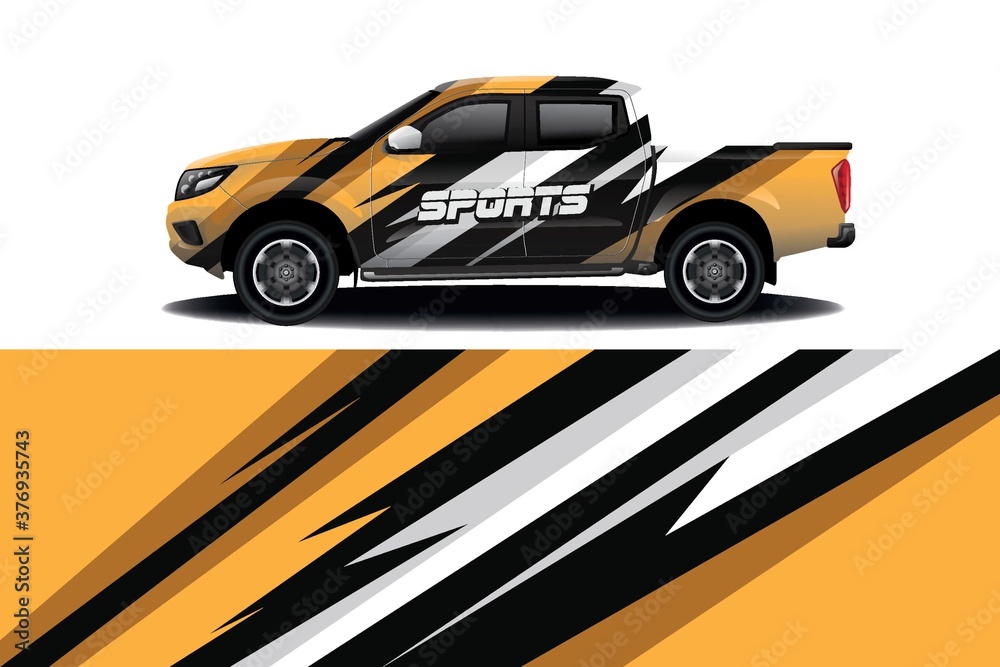 Fototapeta premium Sports car wrapping decal design 