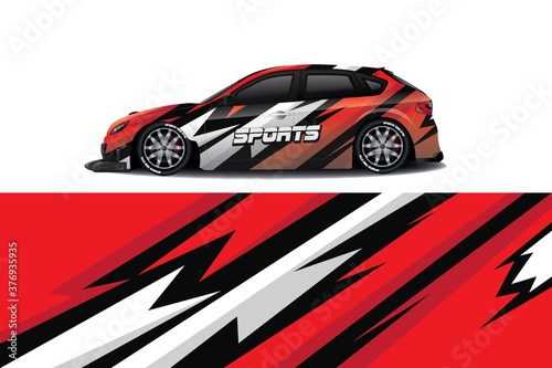 Sports car wrapping decal design 