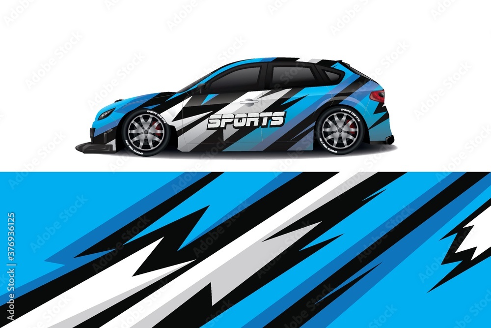 Sports car wrapping decal design	