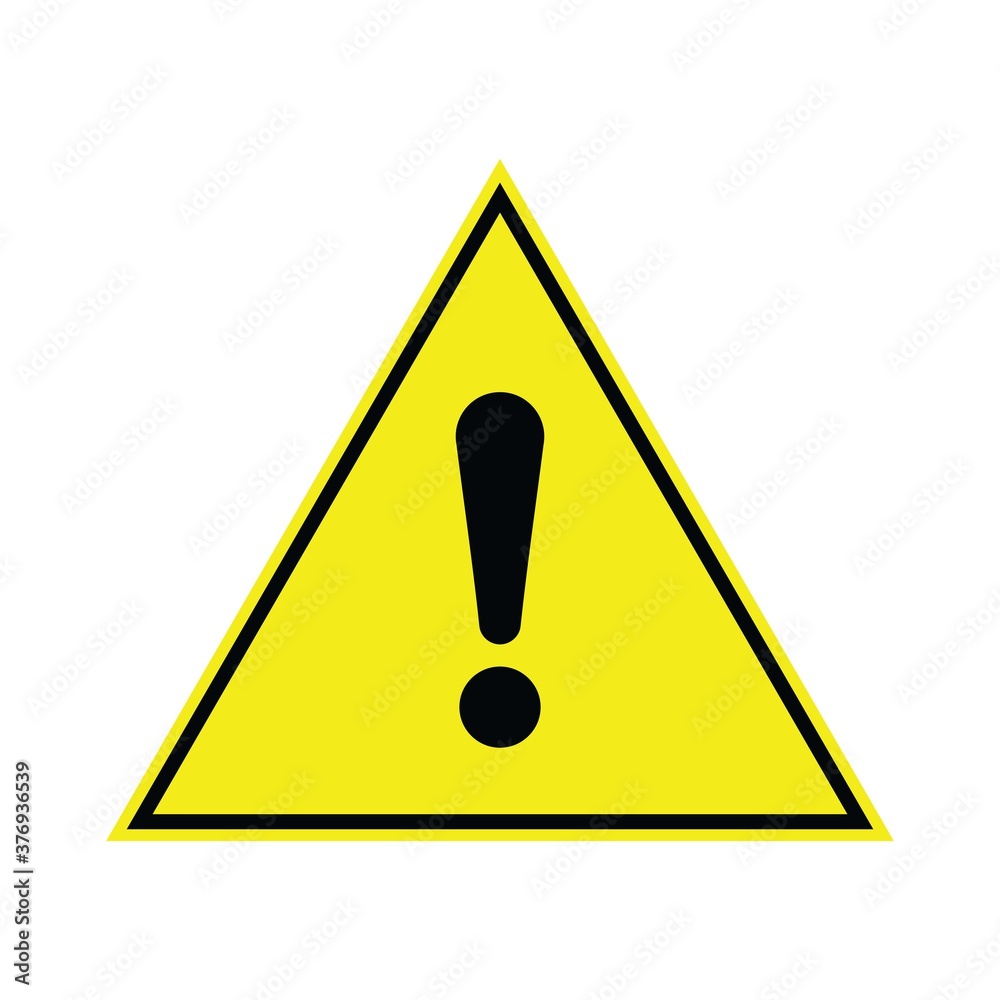 Caution Warning Sign Sticker. Yellow color danger sign, warning sign, attention sign. Editable vector stroke Caution Warning Sign Sticker. Yellow color danger sign, warning sign, attention sign. Editable vector stroke