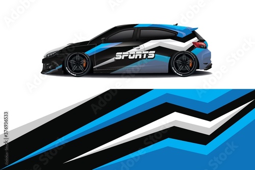 Sports car wrapping decal design	