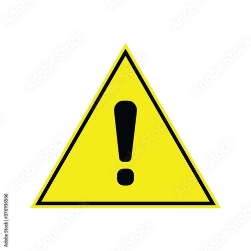 Caution Warning Sign Sticker. Yellow color danger sign, warning sign, attention sign. Editable vector stroke