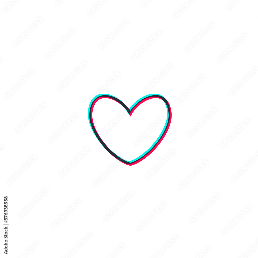 Heart line icon, sign, symbol, logo. Tricolor sign Heart line icon, sign, symbol, logo. Tricolor sign