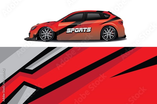 Sports car wrapping decal design